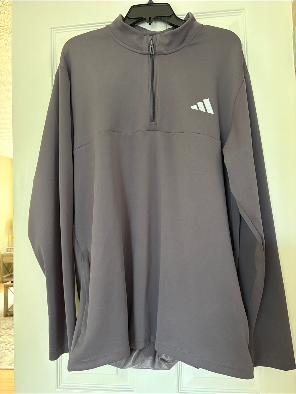 NWT ADIDAS Men’s Gray Quarter-Zip Performance Jacket/Top